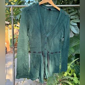 Mango Dark Green Knit Sweater